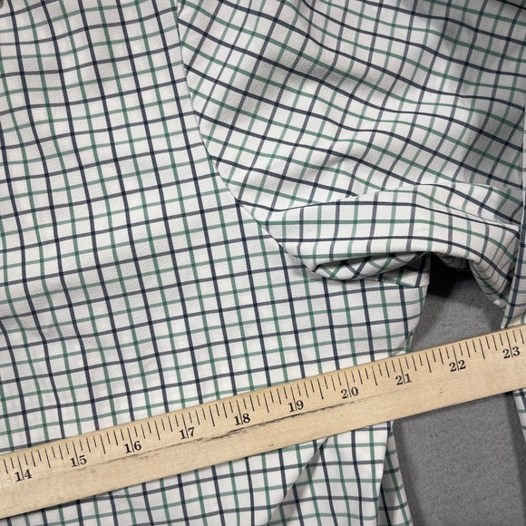 Mizzen+Main Leeward Collection Shirt XL Trim Fit Green Navy Check Performance - Picture 6 of 12